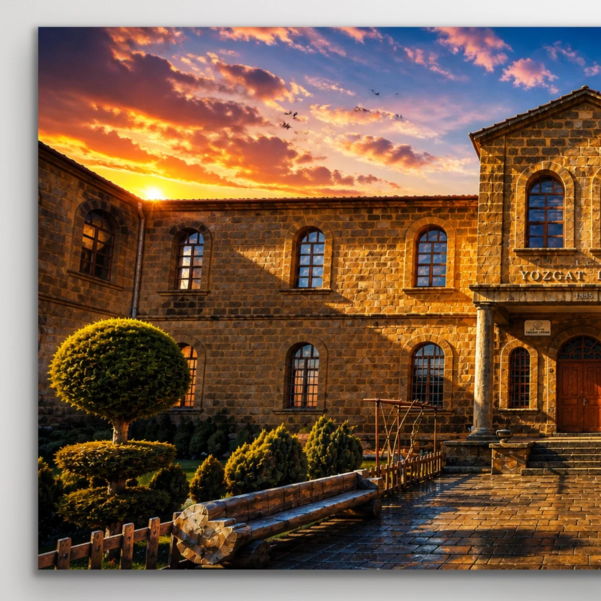 Tarihi Yozgat Lisesi Kanvas Tablo 40X80 CM