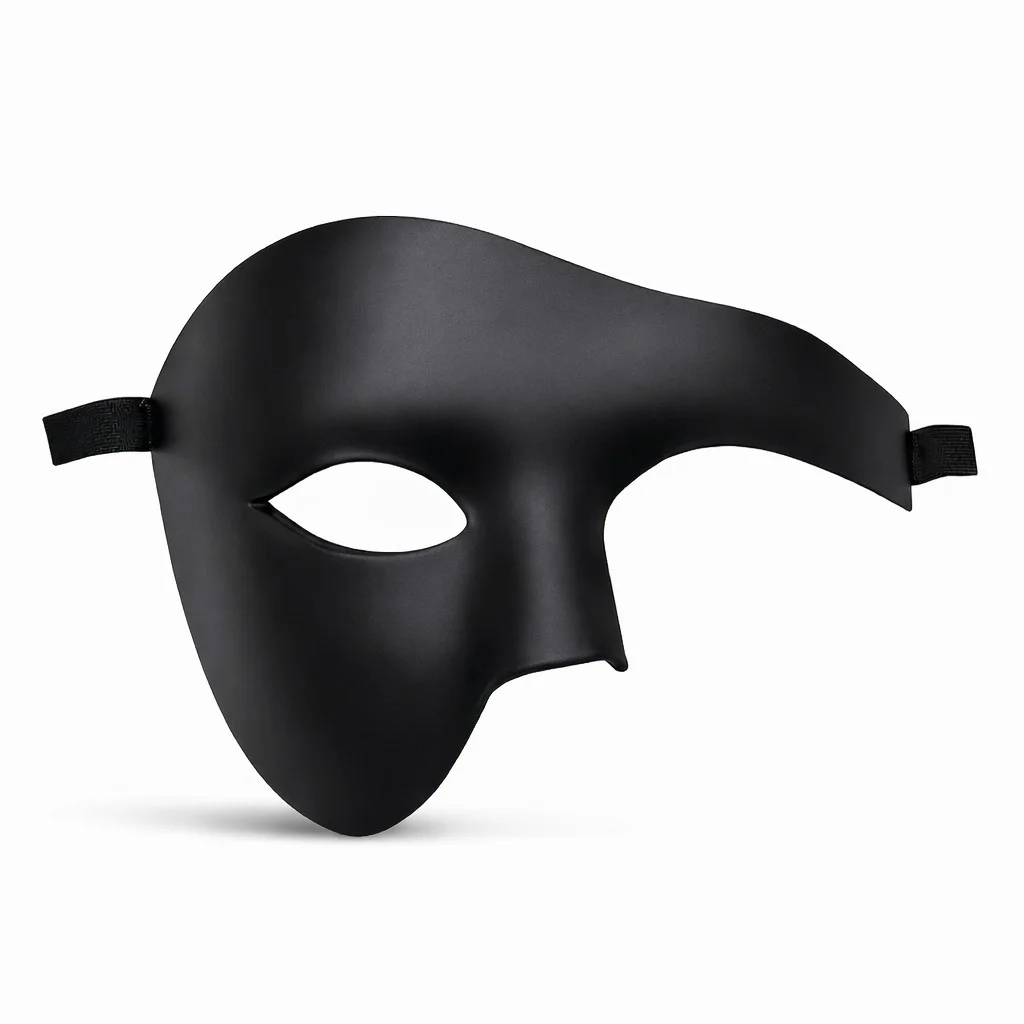 Siyah Yarım Erkek Maske – Phantom Parti & Balo Maskesi