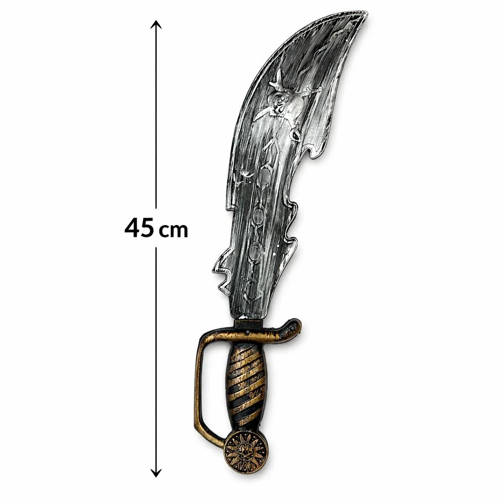 Eskitme Detaylı Plastik Korsan Kılıcı 45 cm