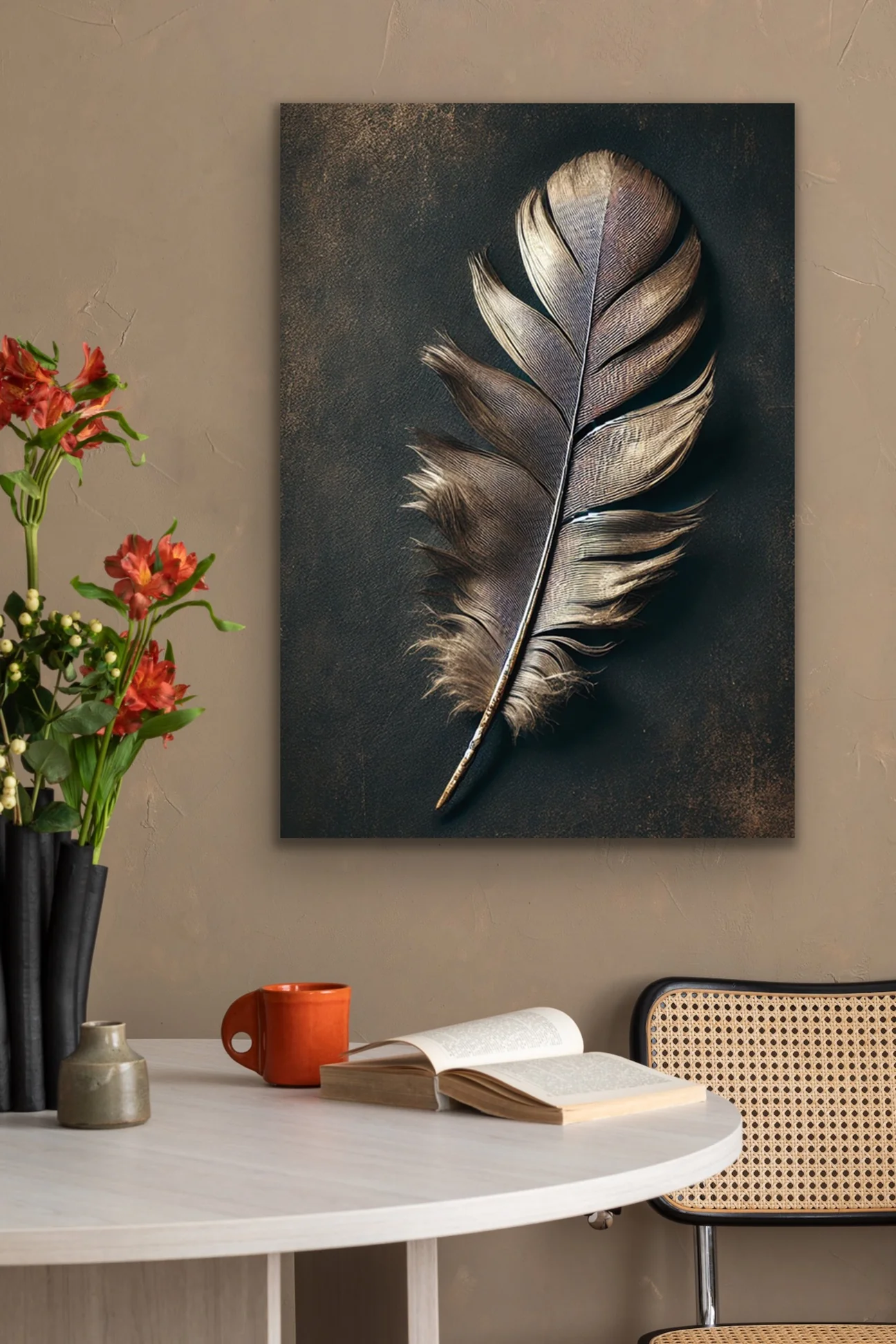 Bronz Tüy Kanvas Tablo 70x100cm