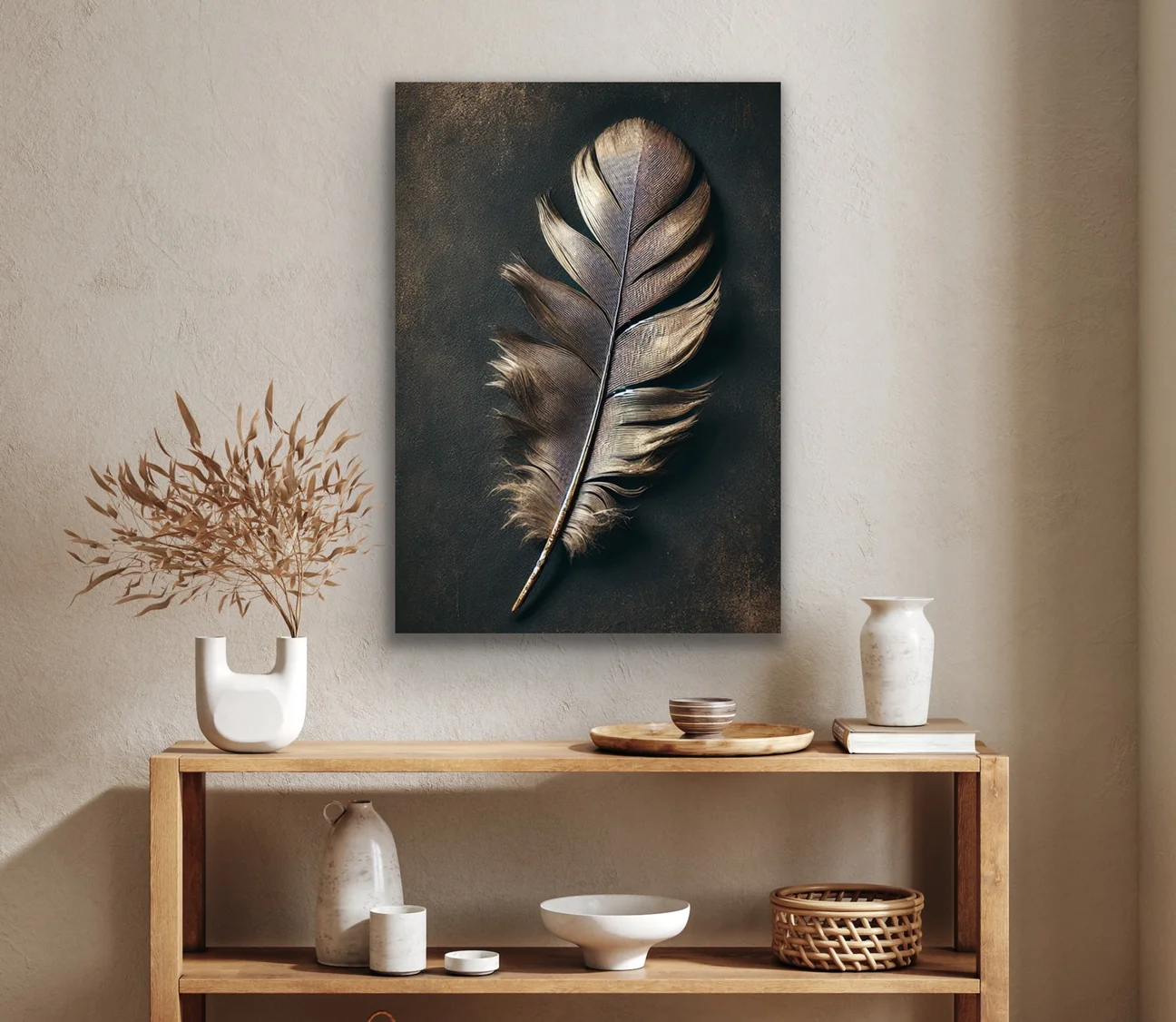 Bronz Tüy Kanvas Tablo 70x100cm