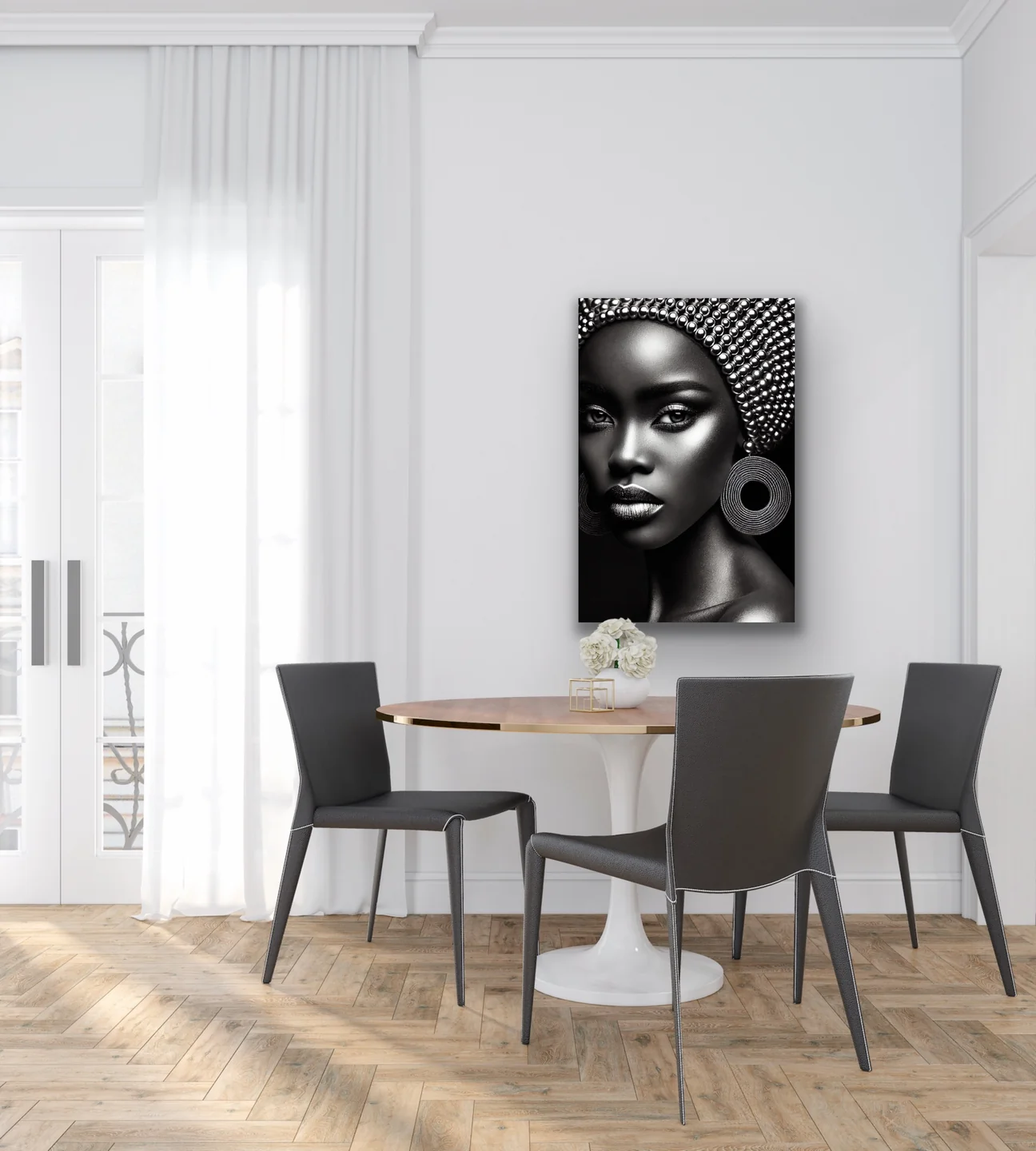 Afrikalı Siyahi Kadın Kanvas Tablo 70x100