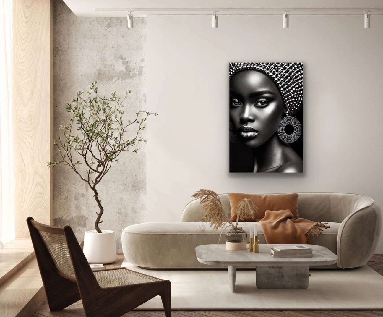 Afrikalı Siyahi Kadın Kanvas Tablo 70x100