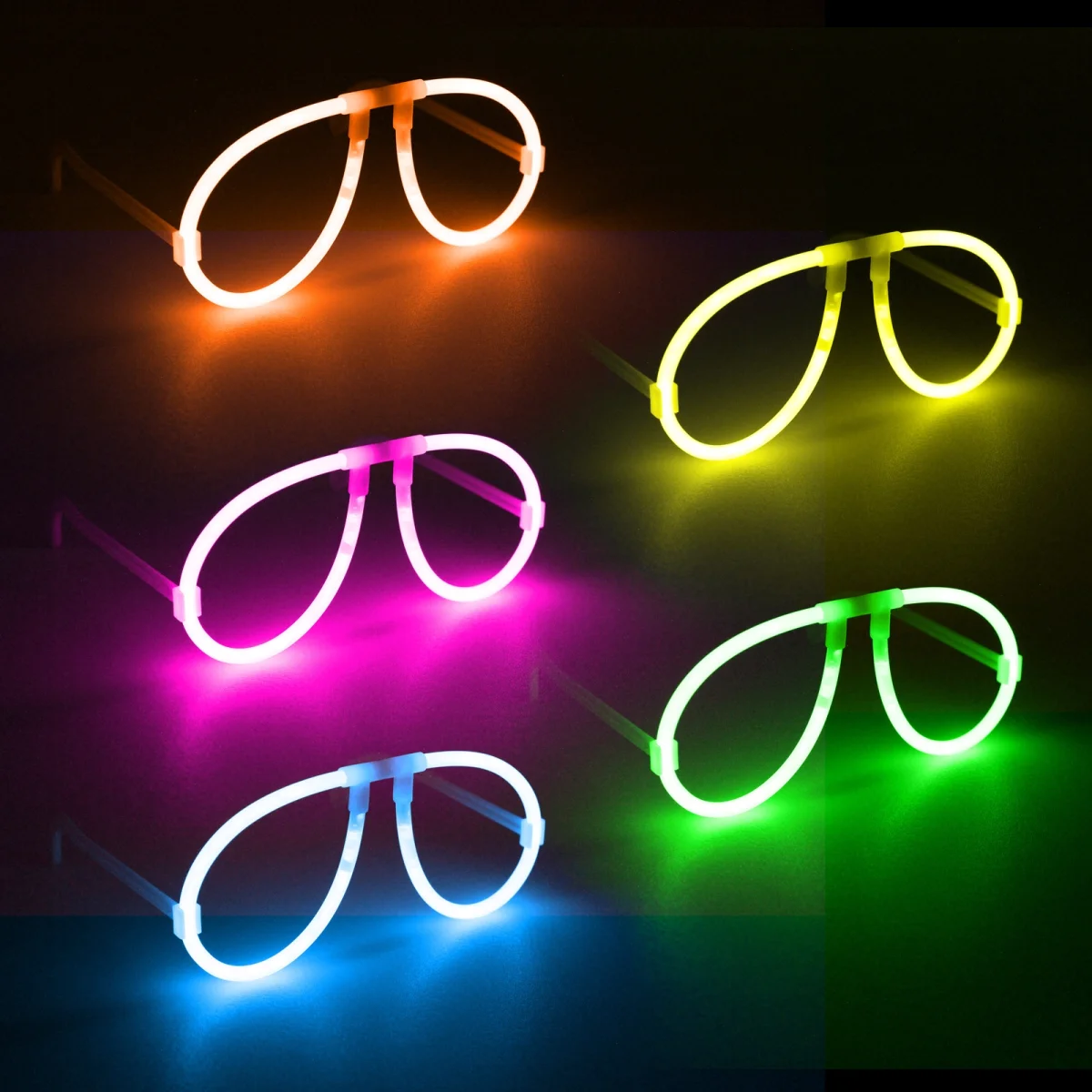 Neon Glow Fosfor Gözlük – Festival & Parti (12'li Set)