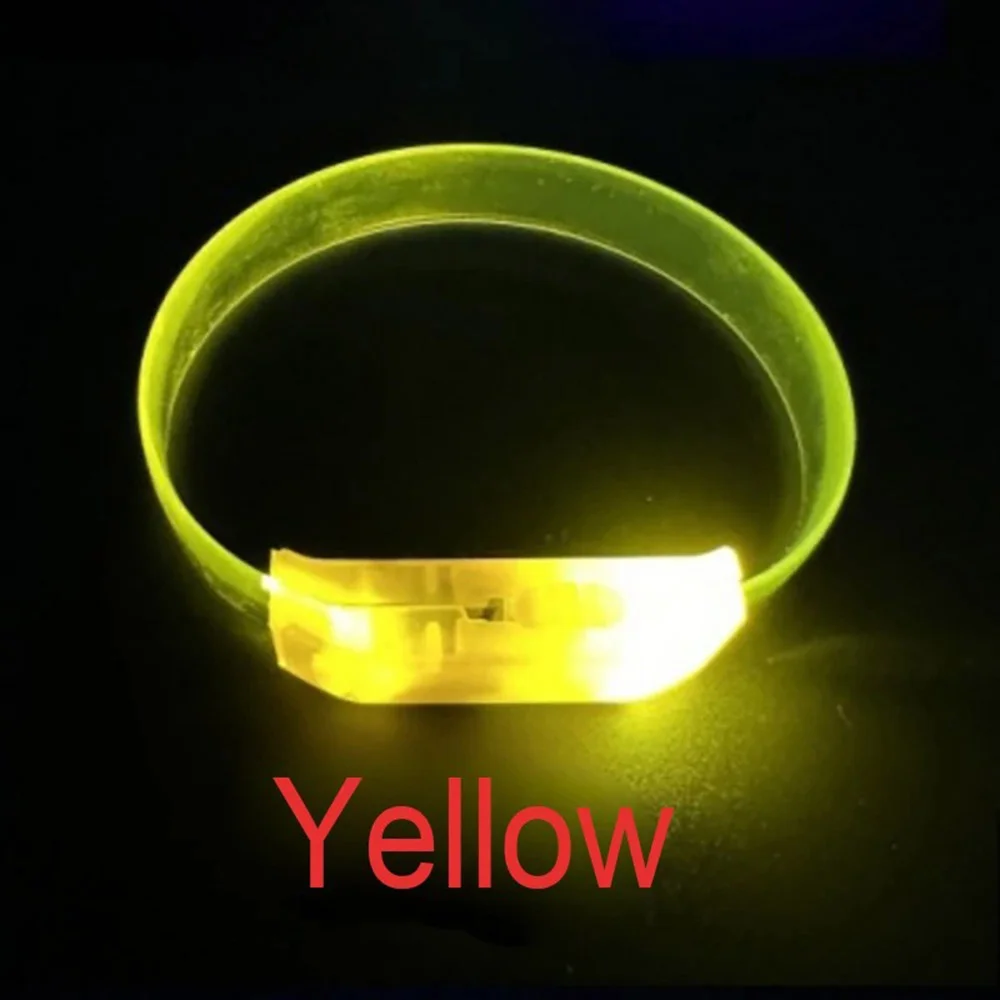 3 Modlu Pilli LED Işıklı Esnek Parti Bilekliği Sarı