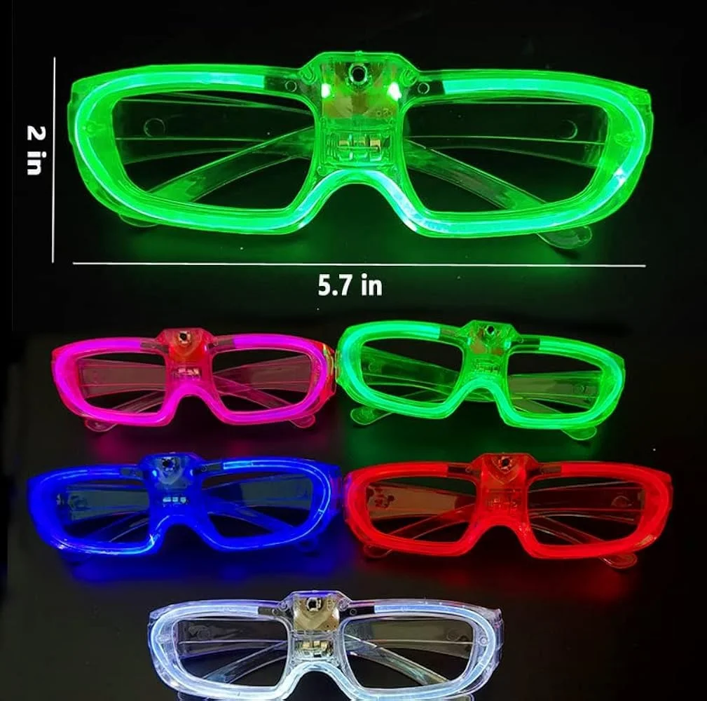 Beyaz LED Işıklı Parti Gözlüğü 3 Modlu – Glow & Gece Eğlence Gözlüğü