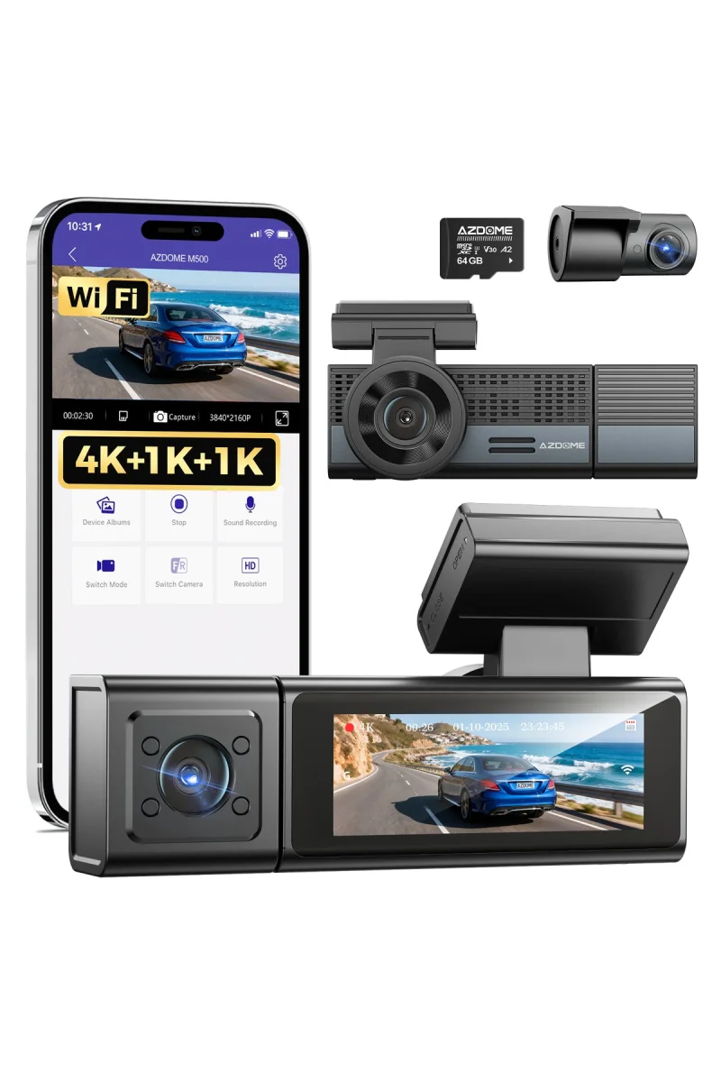 Compact Design WiFi Quad Araç Kamerası