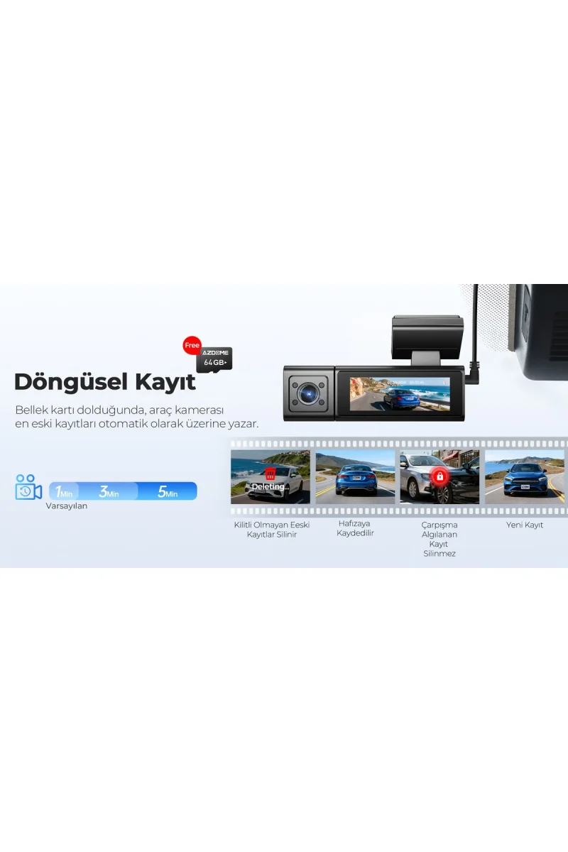 Compact Design WiFi Quad Araç Kamerası