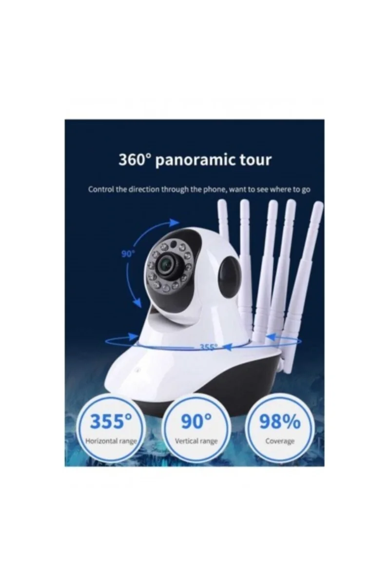 Int-Cmr11 5 Antenli WiFi Güvenlik Kamerası 360