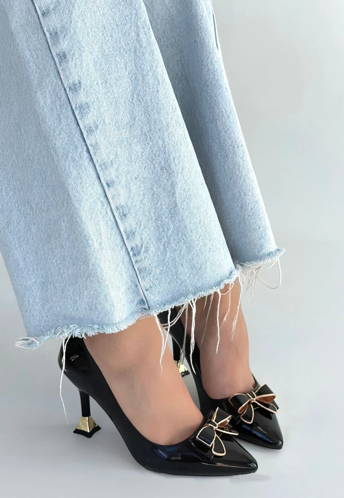 Coby Siyah Rugan Topuklu Ayakkabı