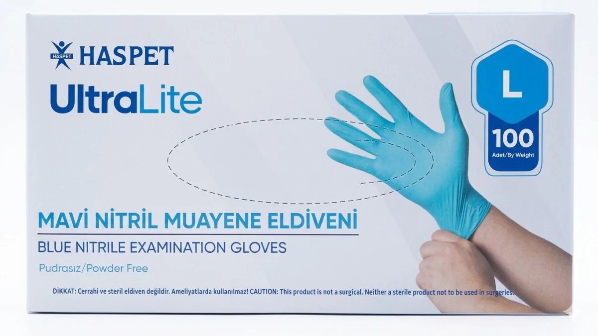 Mavi Nitril Muayene Eldiveni (Ultra Lite) - LARGE
