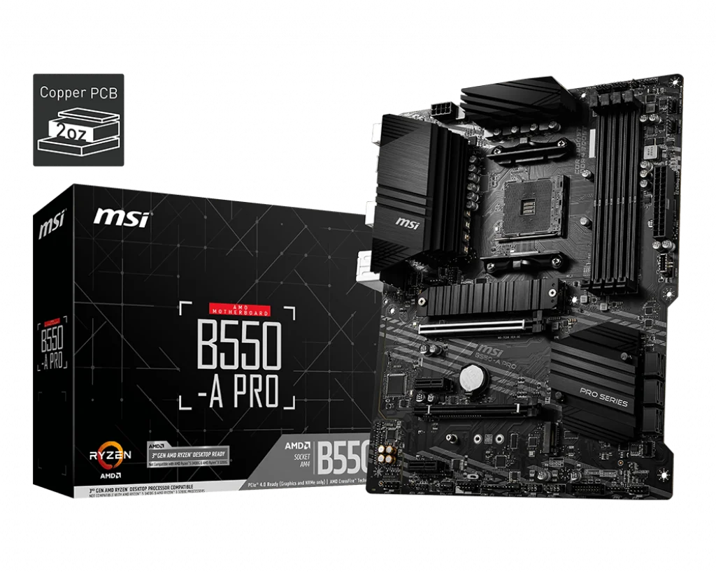 MSI B550-A PRO DDR4 3200MHZ 1XHDMI 1XDP 2XM.2 USB 3.2 ATX AM4 (AMD 5000/4000G/3000 SERİLERİ İLE UYUMLU)
