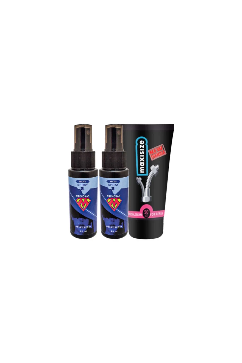 Bonie 2 Tane Machoman 60 ml Erkek Zaman Spreyi + Maxi Size Erkek Özel Yeri Boyutlandırıcı Krem