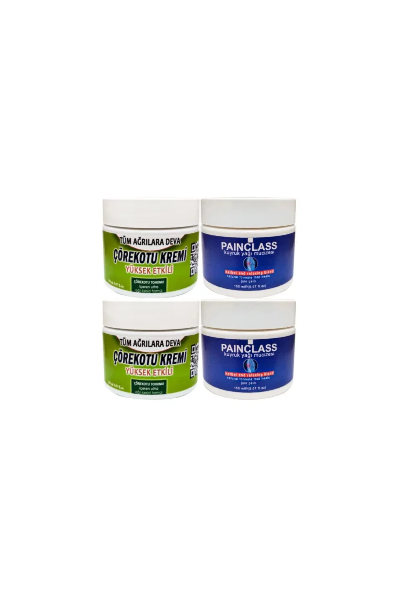 Çörek Otu Kremi Etkili Orta Boy 2x 100 ml + Painclass 2x 150 ml Kuyruk Yağı Kremi
