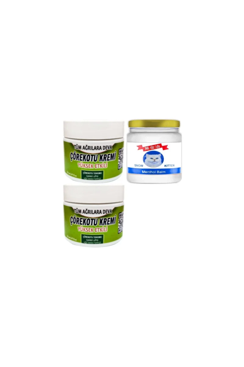 Çörek Otu Kremi Vücut sızlarına 2x 100 ml - Snow Kitten Menthol Balm 50 ml