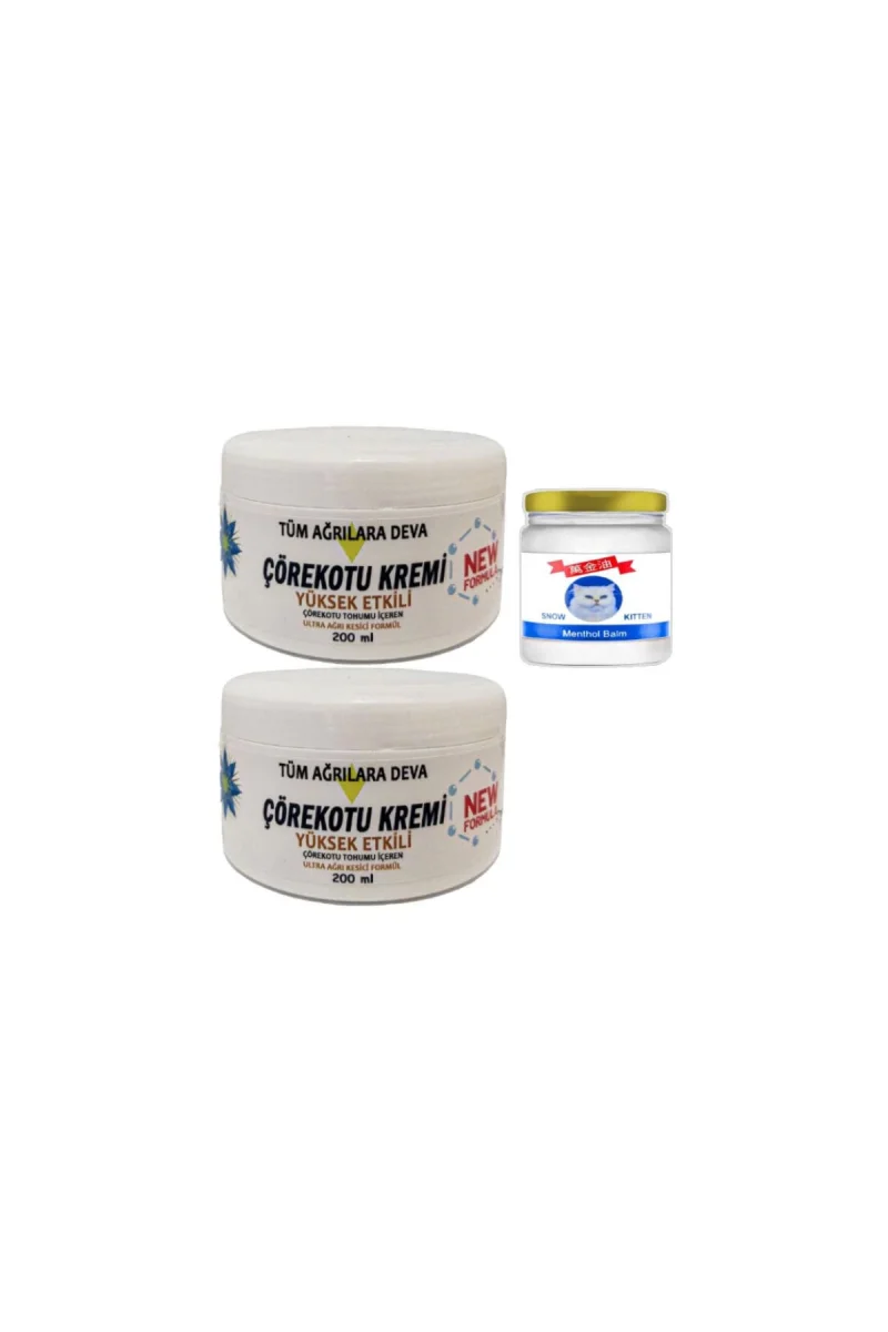 Çörek Otu Kremi XL Boy  2x200 ml+Snow Kitten 50 ml Menthol Balm
