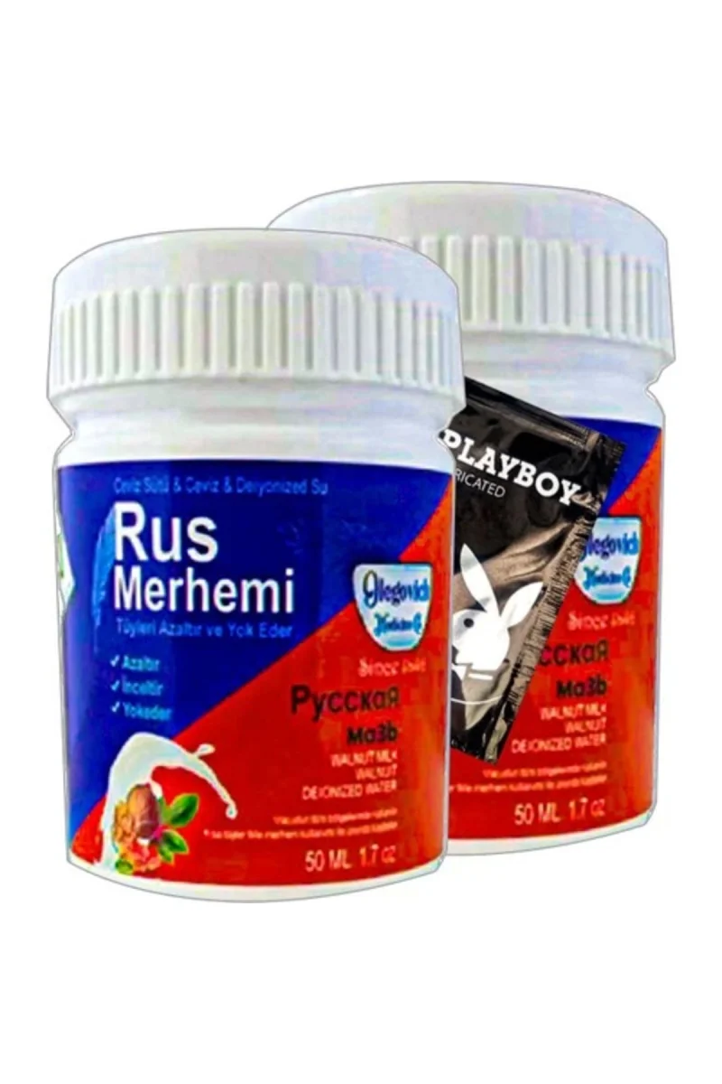 Playboy Blue Rus Merhemi 2 Tane 50 ml Tüy Dökücü Krem + Yanında Jel