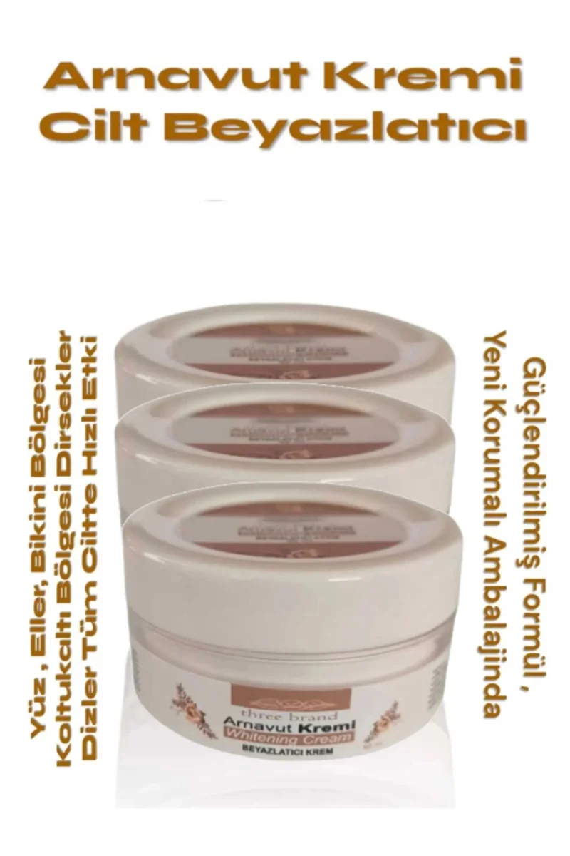 Three Brand Whitening Cream Arnavut Kremi 100 ml Aklık Kremi x 3 Adet