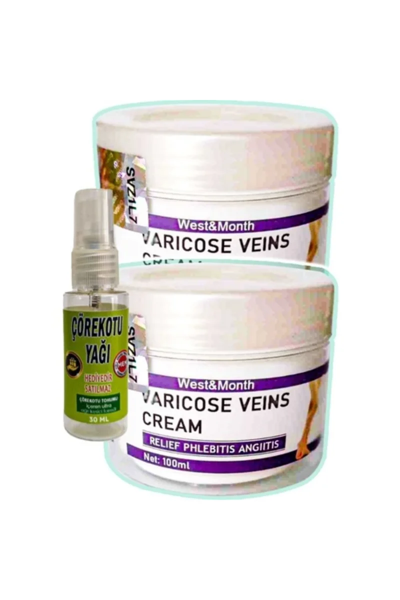 West & Month Varicose Veins Bakım Kremi 100 ml x 2 adet + Çörek Otu Yağı 30 ml