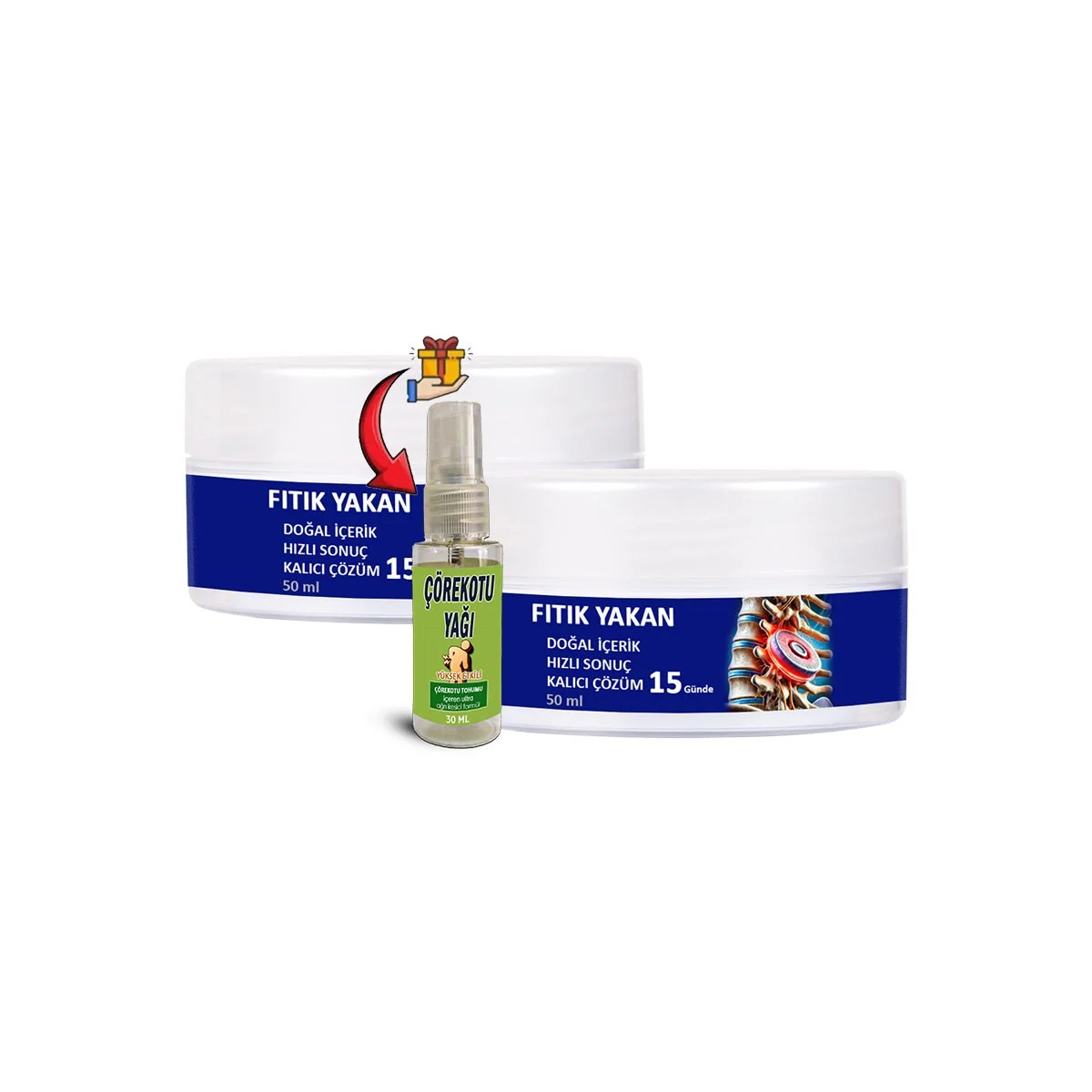 FıtıkYakan 2 Tane 50 ml Krem + Çörek Otu Yağı