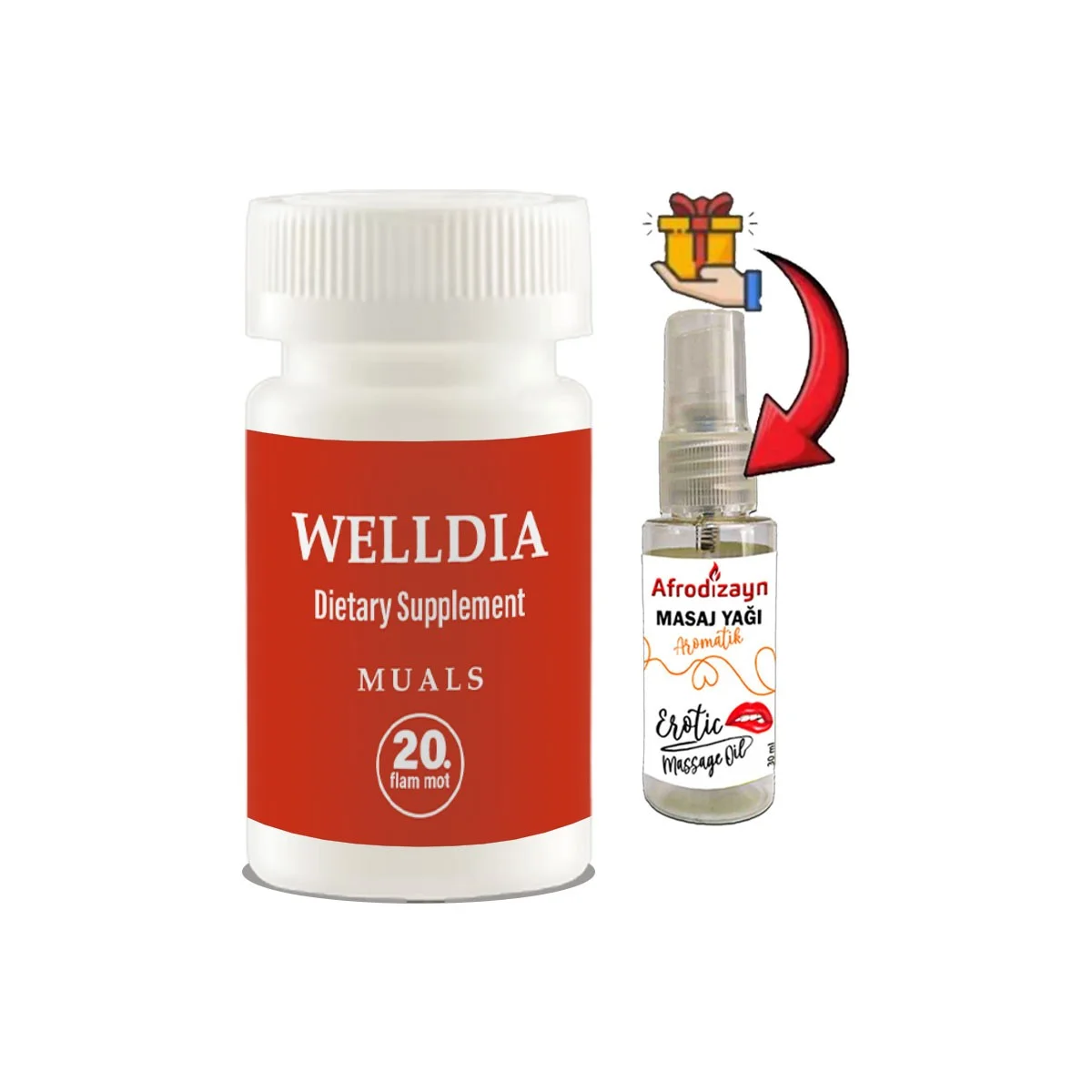 Welldia Prost Pro Caps 1 Kutu Erkeklere Özel formüllü 20li Takviyelik Kapsüller + Afrodizayn Yağı