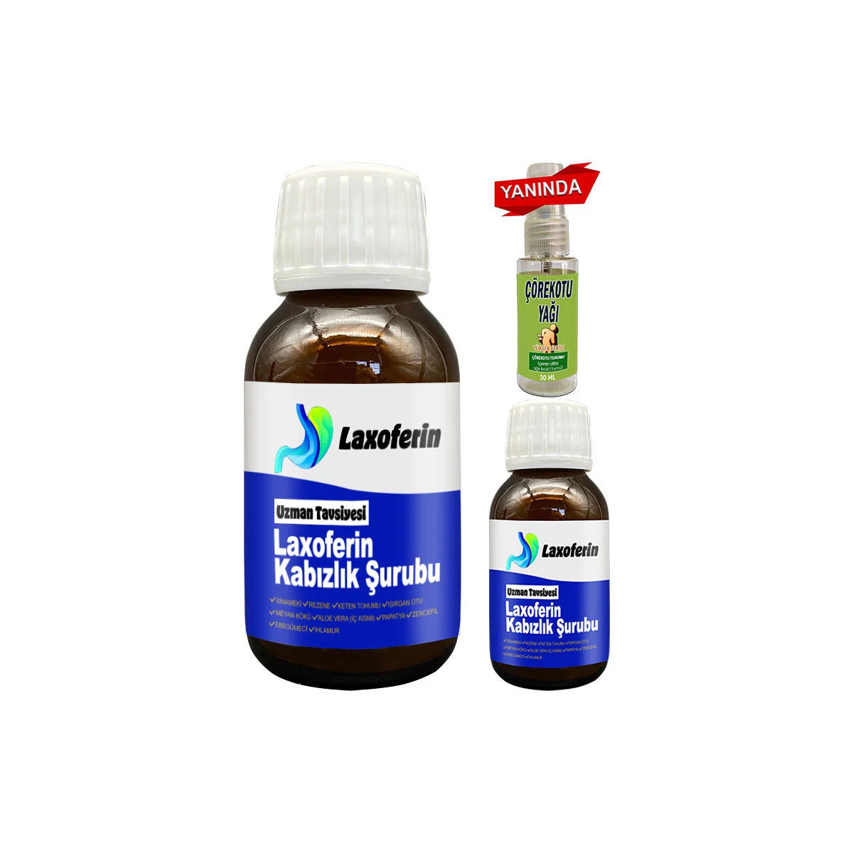 Laxoferin Şurup - 2 Adet Yanında Çörek Otu Yağı / Bay Bayan Kullanımına Uygun 50 ml Şurup
