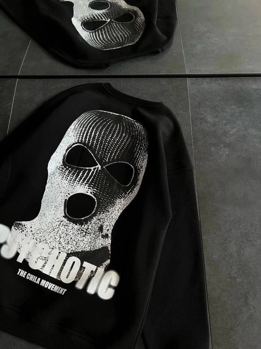 Kadın 3 iplik Kışlık Bisiklet Yaka Baskılı SweatShirt - Siyah