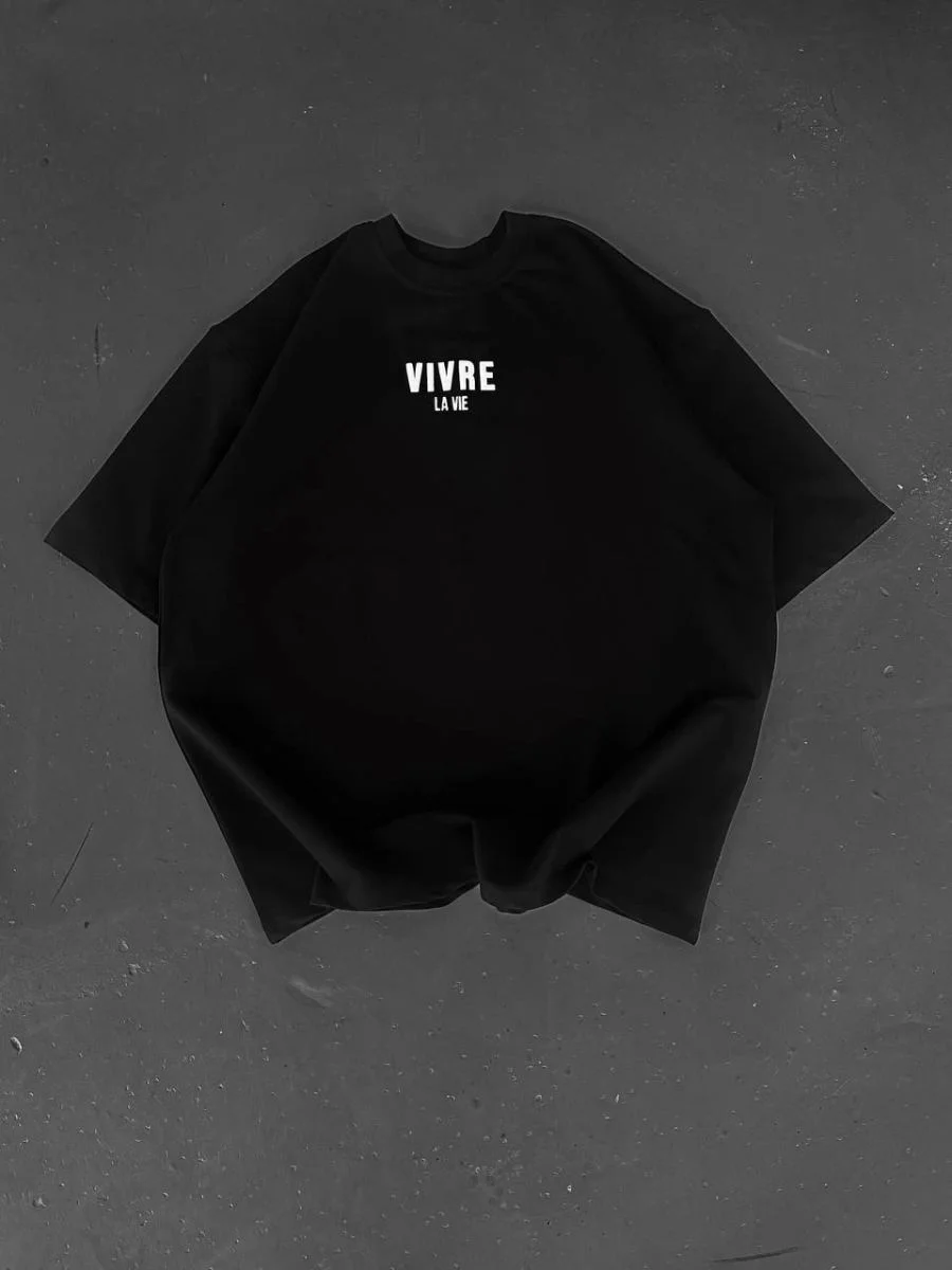 Erkek Ön ve Arka Baskılı T-Shirt Kısa Kol Bisiklet Yaka Regular Fit Tişört -  Siyah