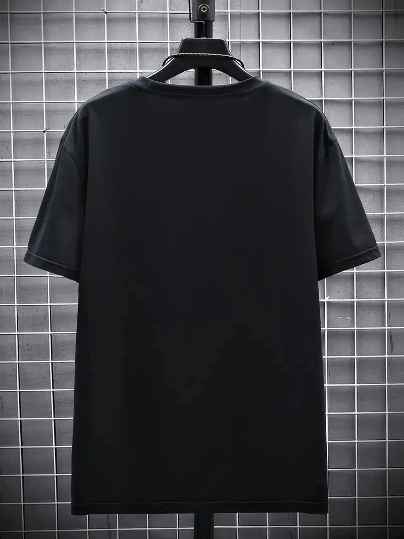 Erkek Tişört FUTRE Baskılı Kısa Kol Bisiklet Yaka T-shirt - Siyah