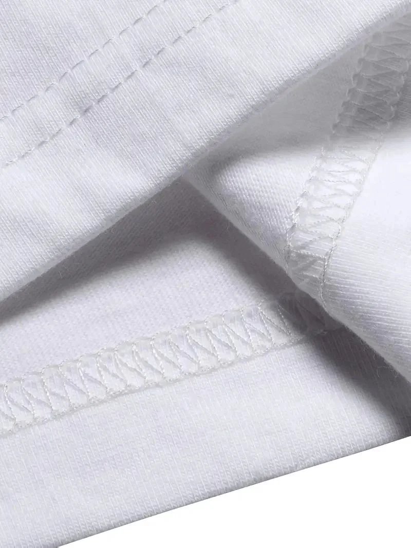 Erkek T-shirt Tavşan Baskılı Kısa Kollu Tişört - Beyaz