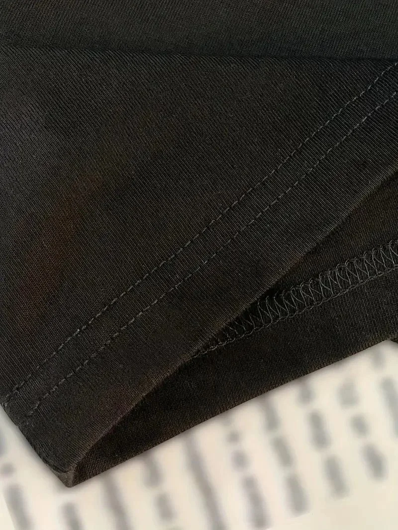 Kadın Tişört Newtro Baskılı Oversize Bisiklet Yaka T-shirt - Siyah
