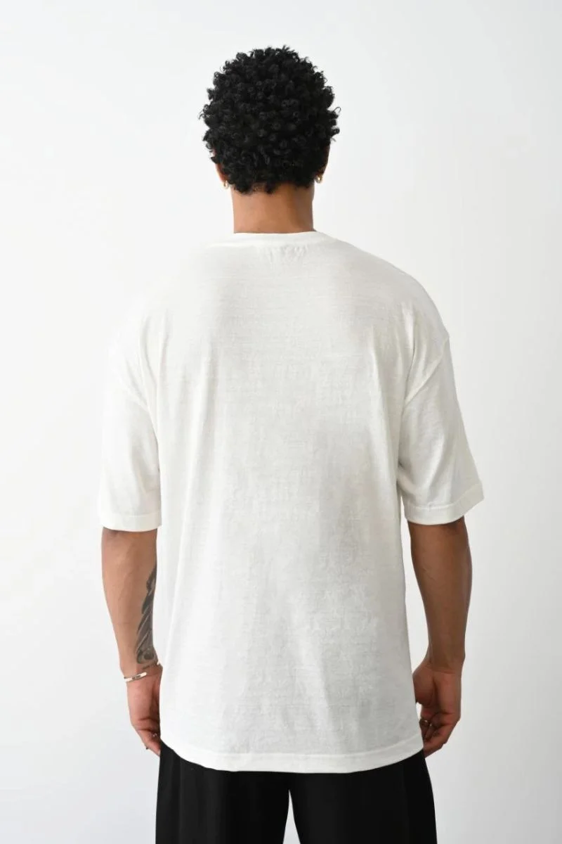 Erkek Tişört Düz Basic Penye Yazlık Bisiklet Yaka Kısa Kol T-Shirt - Beyaz