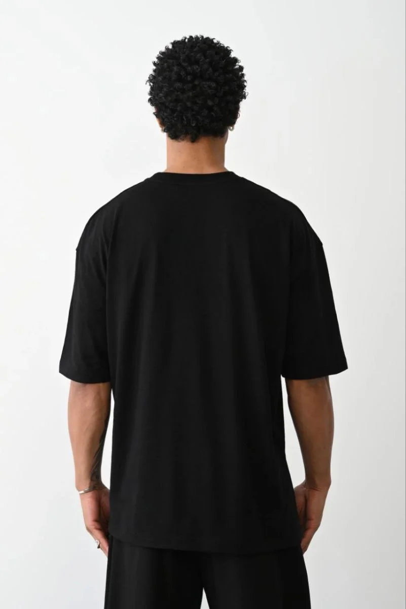 Erkek Tişört Düz Basic Penye Yazlık Bisiklet Yaka Kısa Kol T-Shirt - Siyah