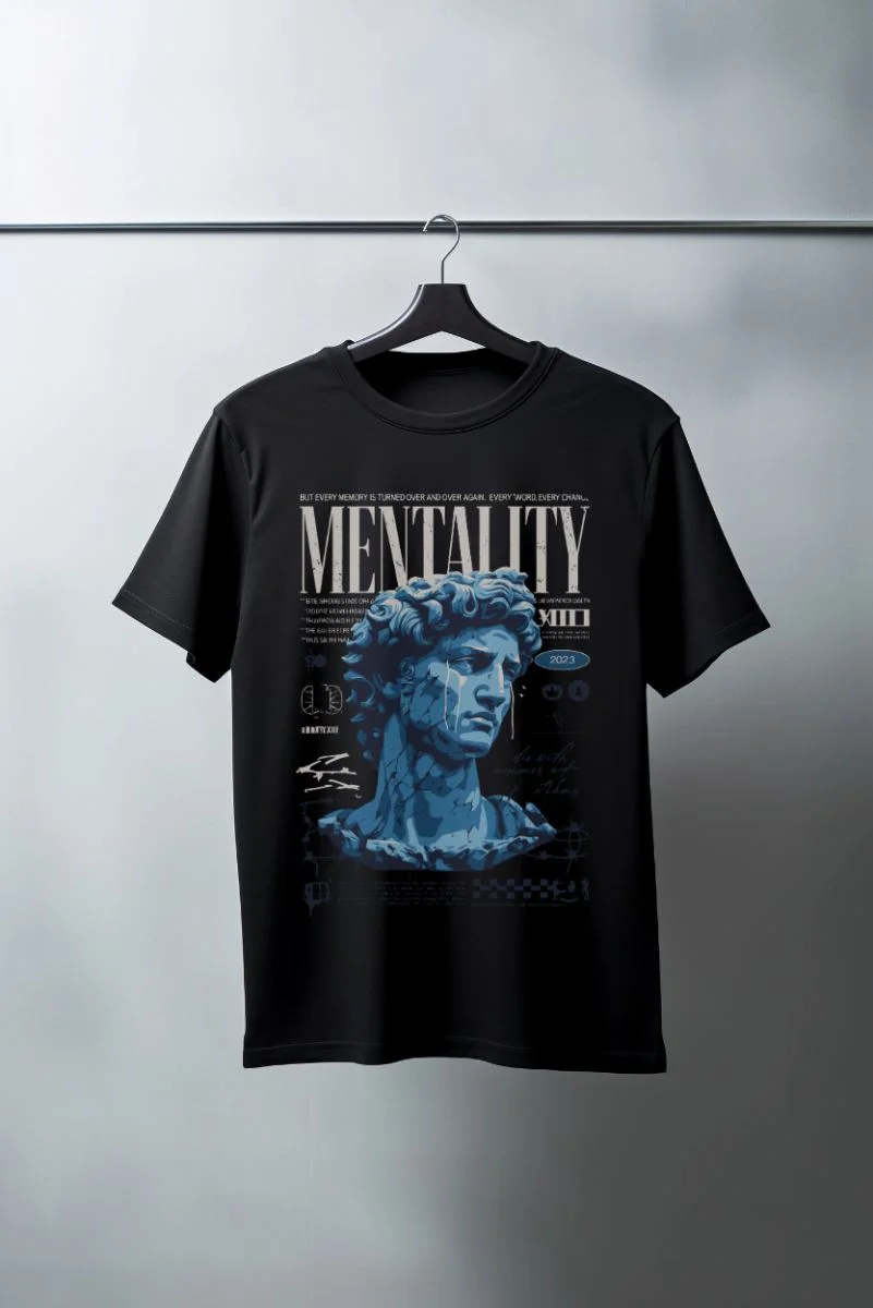 Unisex Oversize 24/1 Penye DTF Baskılı Tişört - DTF96