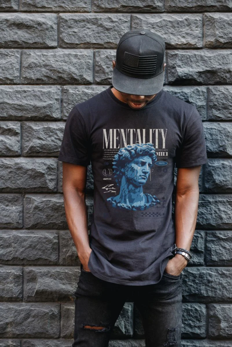 Unisex Oversize 24/1 Penye DTF Baskılı Tişört - DTF96