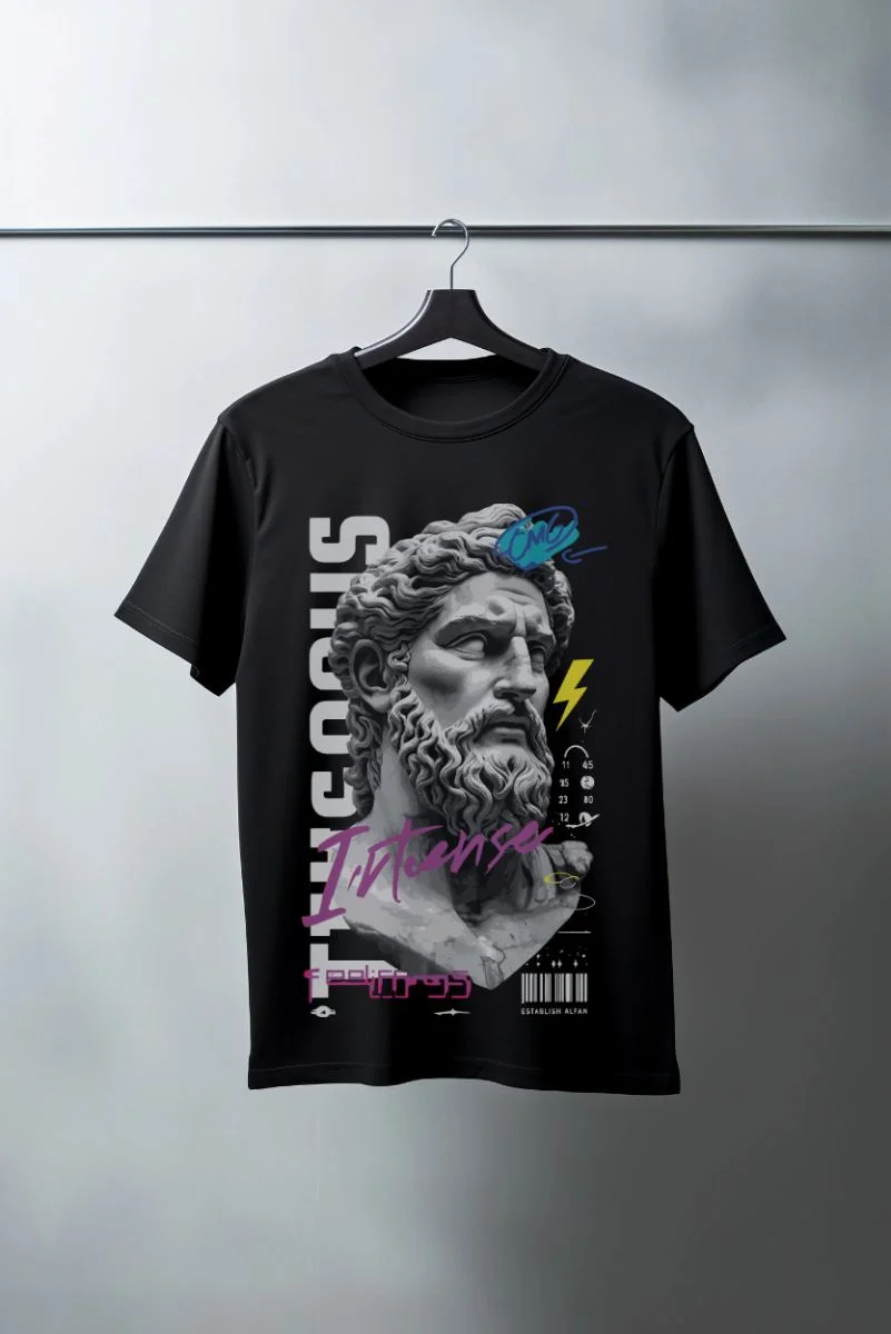 Unisex Oversize 24/1 Penye DTF Baskılı Tişört - DTF98