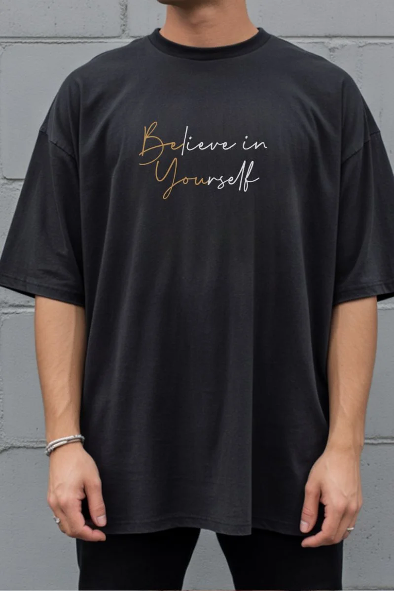 Unisex Oversize 24/1 Penye DTF Baskılı Tişört - DTF279