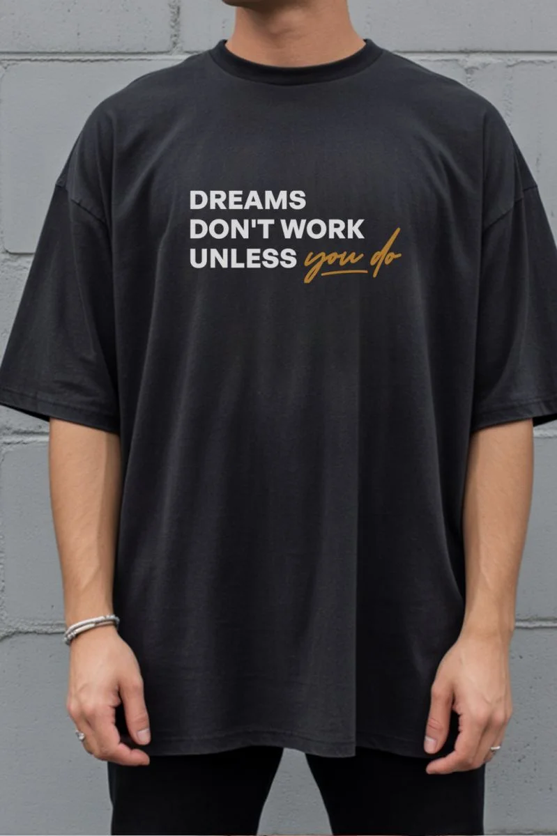 Unisex Oversize 24/1 Penye DTF Baskılı Tişört - DTF294