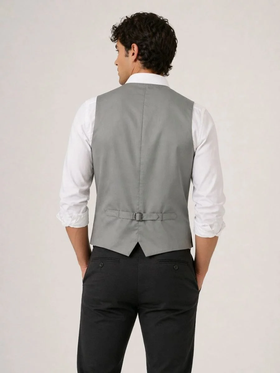 Erkek 6 Cepli Yelek İç Astarlı Sağ Sol İç Cepli Slim Fit Günlük Şık - Bej
