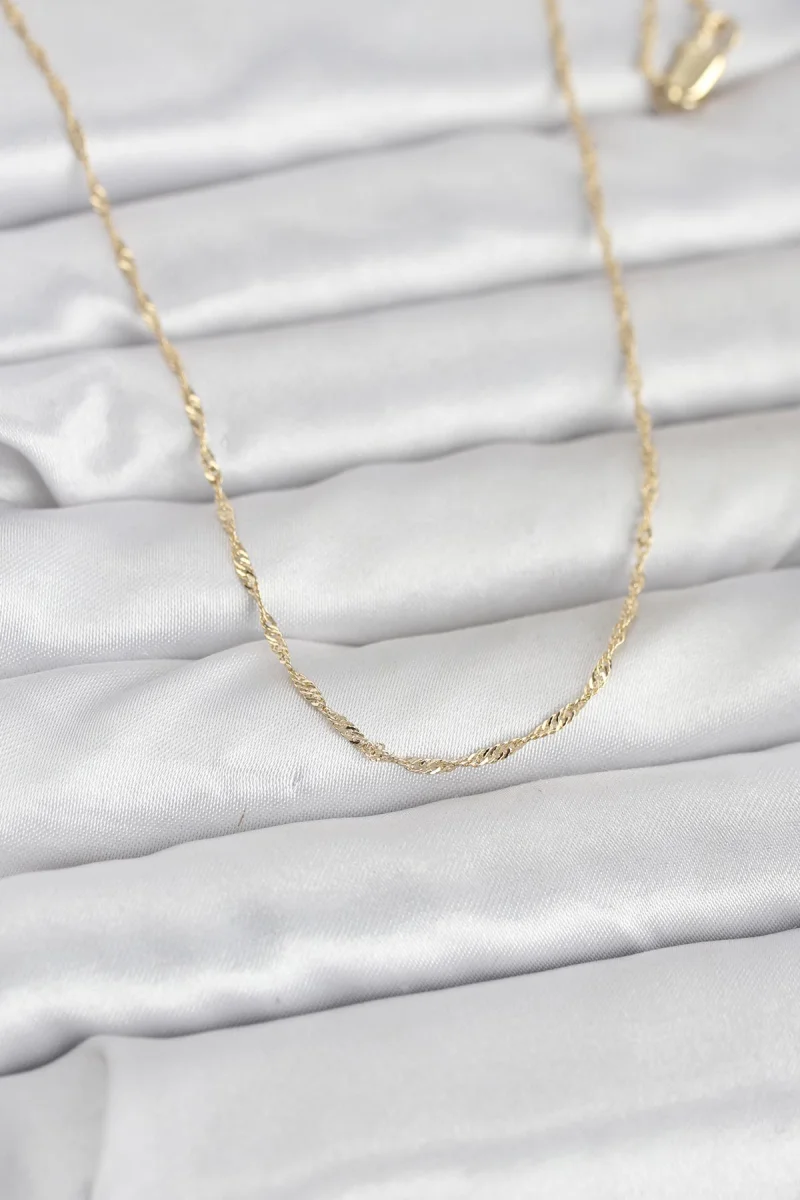CM 14K Gold Renk Burgu Model 60 cm Kadın Kolye