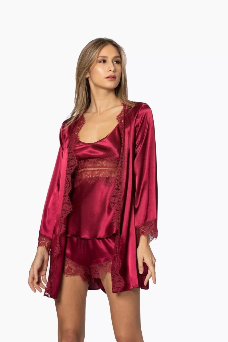 Pierre Cardin 2490 Bayan Sabahlıklı Saten Şort Takım