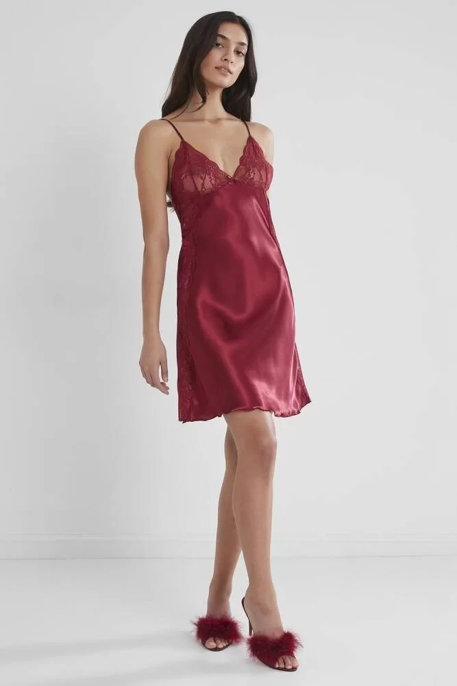 Pierre Cardin 624 Bayan Battal Kısa Saten Gecelik