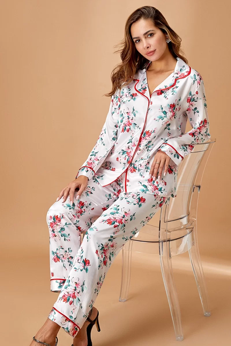 5654 Bayan Saten Pijama Takımı