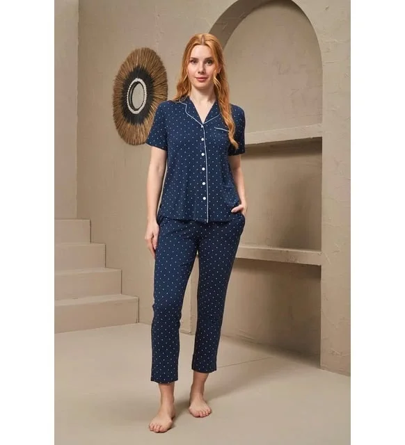 Pjs 25163 Bayan Kısa Kol Pijama Takımı
