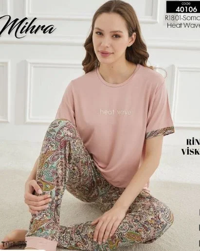 40106 Kadın Kısa Kol Pijama Takımı