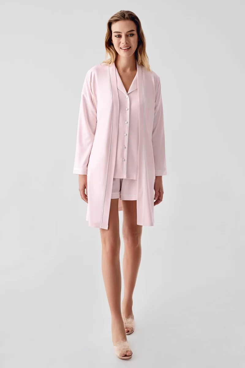 Freshness 324 Kadın 4'Lü Sabahlıklı Şorlu Pijama Takımı