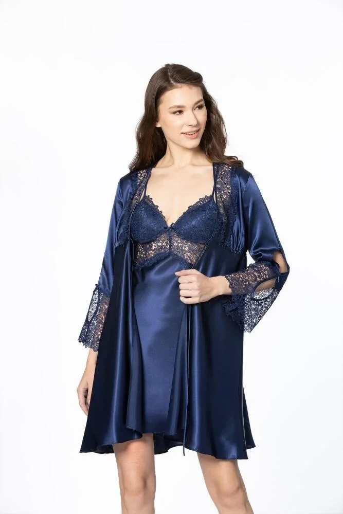 Pierre Cardin 6625 Kısa Gecelikli 6'lı İpek Set
