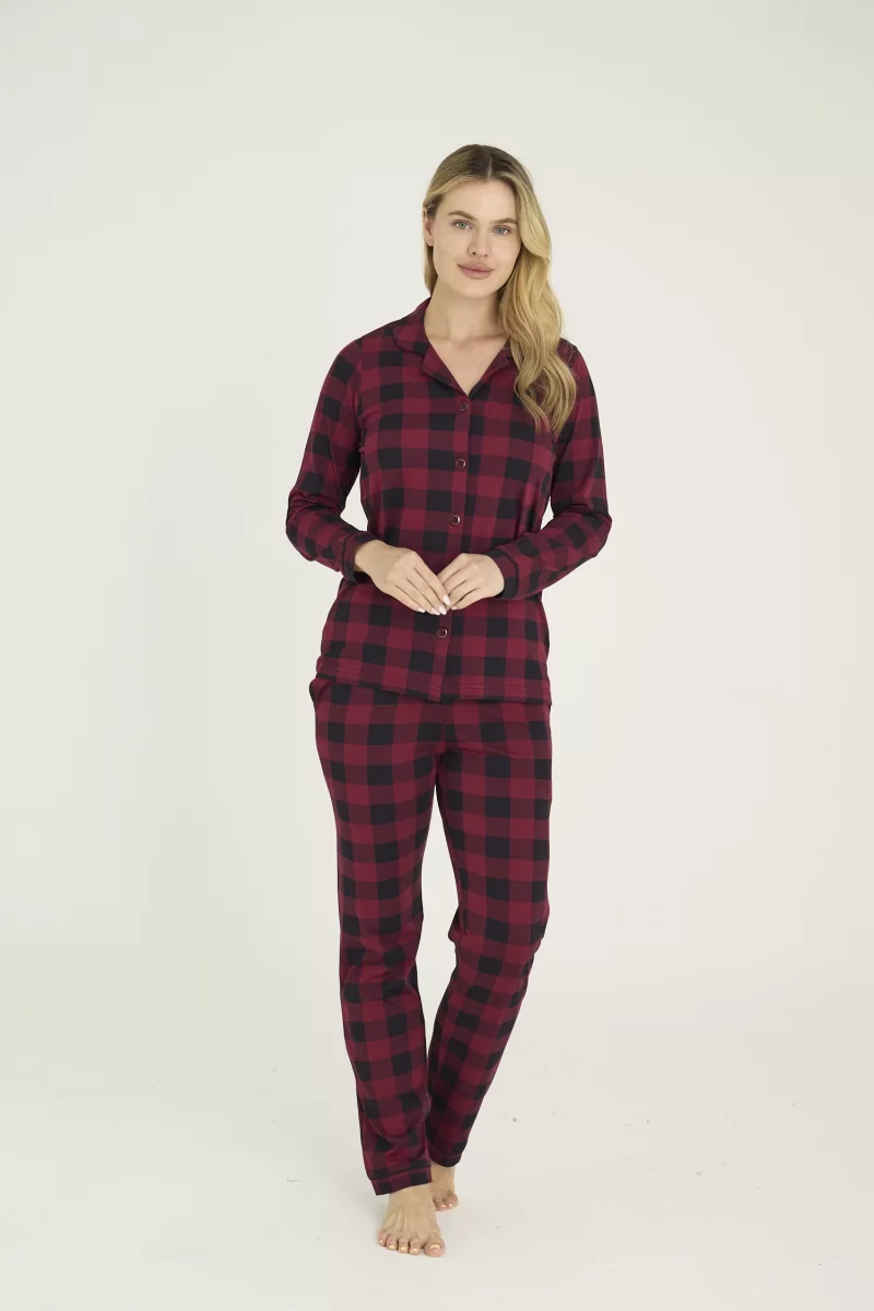 9209-K Kadın Apaj Yaka Pijama Takım