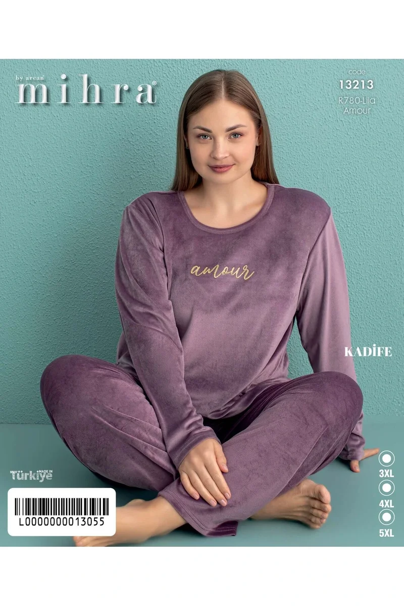 13213 Kadın Kadife Uzun Kol Pijama Takımı