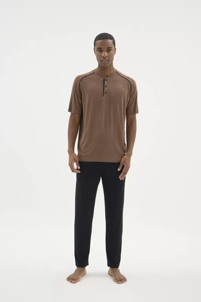 Kocabey KKT-26153 Erkek Midi Yaka Pijama Takımı